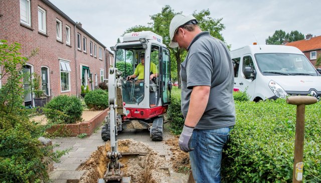 Graafwerkzaamheden aan de stoep