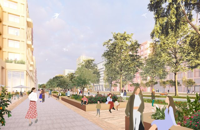 Impressie van de nieuwe Stadsstraat Afrikaweg