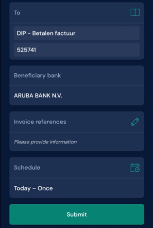 Fourth step: option of choice to insert required information