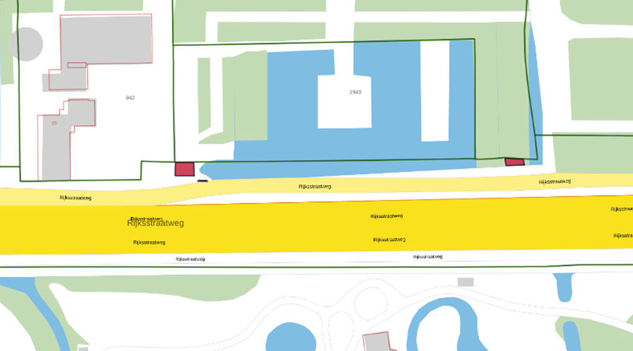 Bovenaanzicht van het aangeboden perceel.