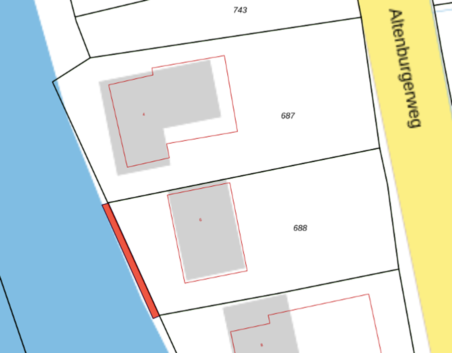 Bovenaanzicht van de aangeboden percelen.