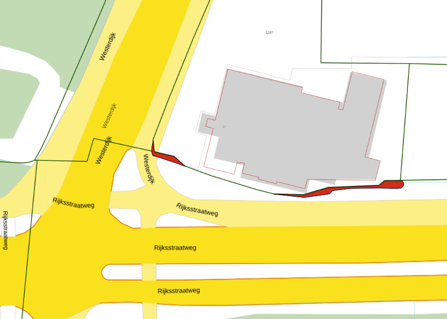 Bovenaanzicht van het aangeboden perceel.