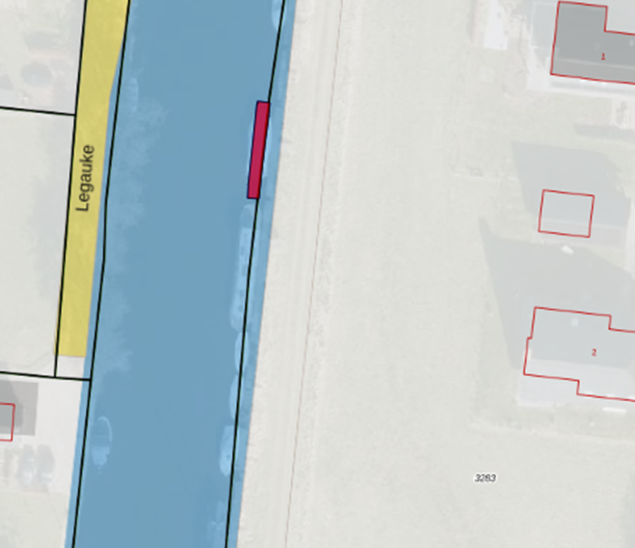 Bovenaanzicht van het aangeboden perceel.