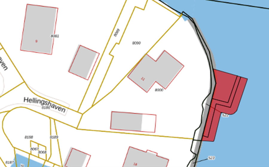 Bovenaanzicht van het aangeboden perceel.