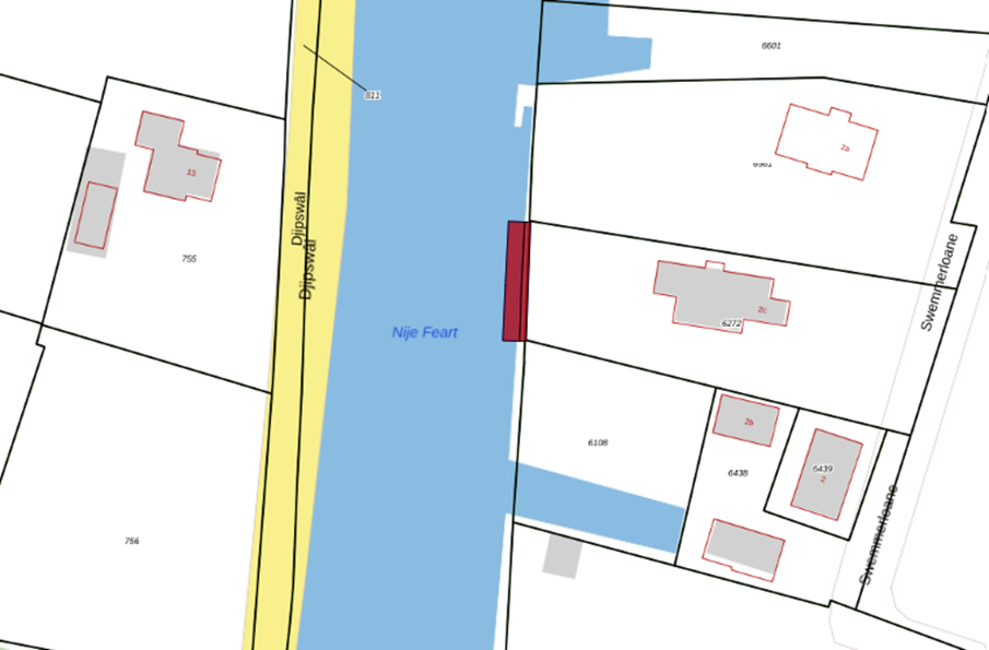 Bovenaanzicht van het aangeboden perceel.