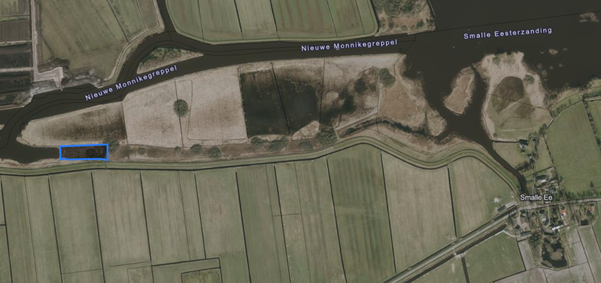 Bovenaanzicht van het aangeboden perceel.