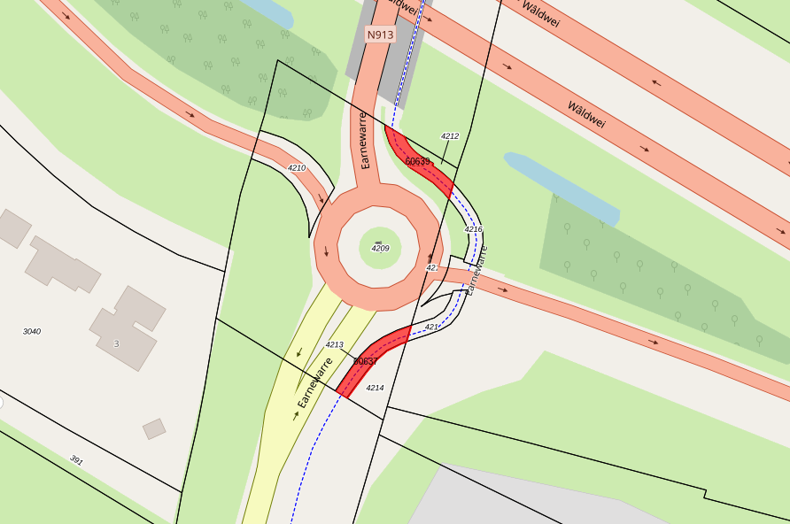 Bovenaanzicht van de aangeboden percelen.