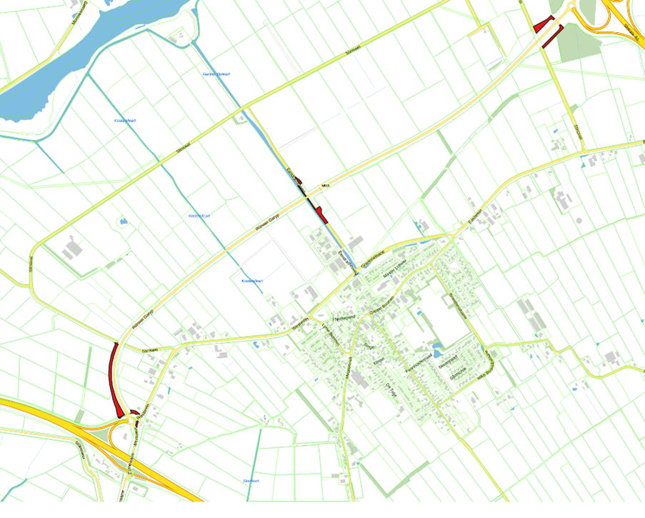 Bovenaanzicht van de aangeboden percelen.