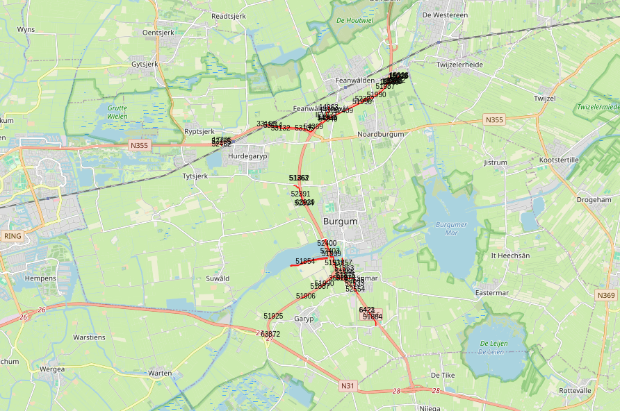 Bovenaanzicht van de aangeboden percelen.