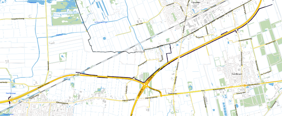 Bovenaanzicht van de aangeboden percelen.