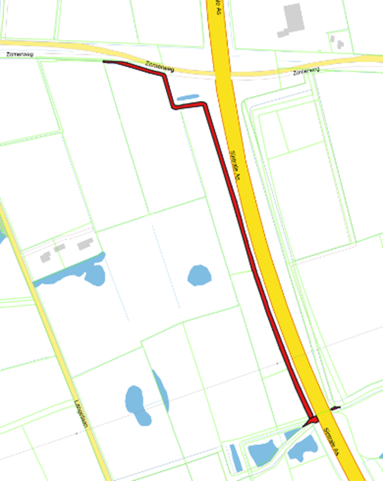 Bovenaanzicht van de aangeboden percelen.