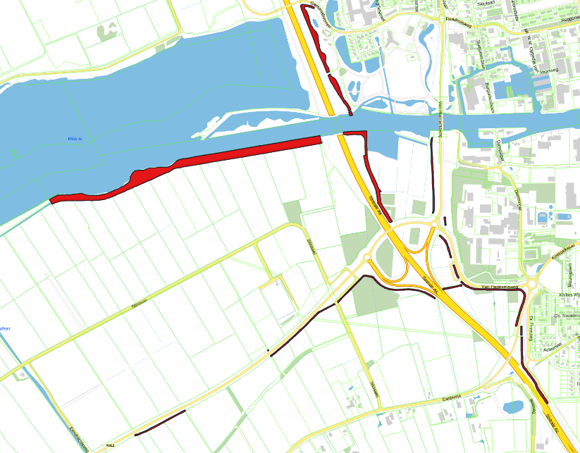 Bovenaanzicht van de aangeboden percelen.