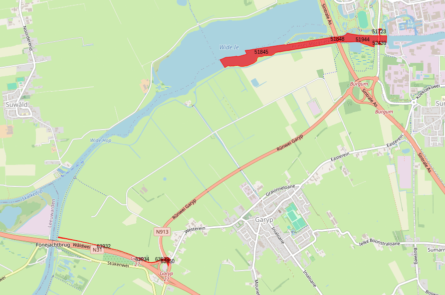 Bovenaanzicht van de aangeboden percelen.