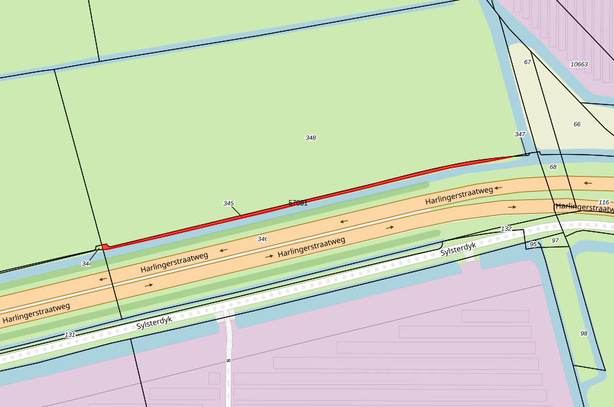 Bovenaanzicht van het aangeboden perceel.