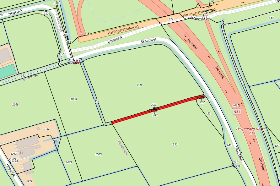 Bovenaanzicht van de aangeboden percelen.