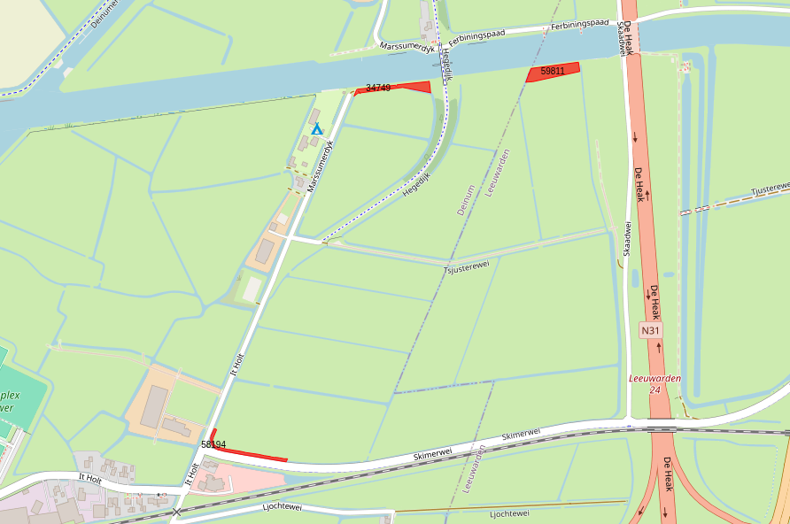 Bovenaanzicht van de aangeboden percelen.