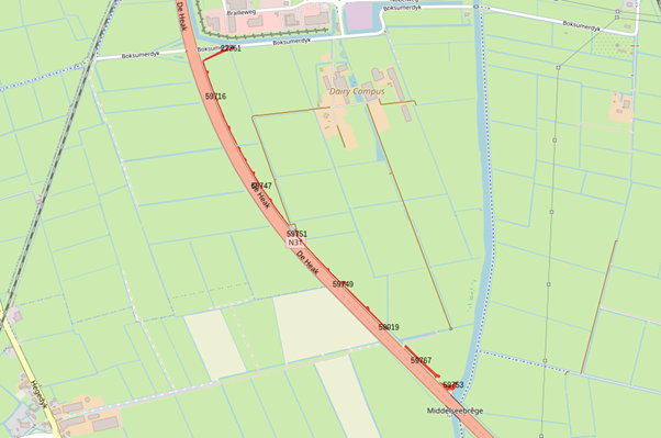 Bovenaanzicht van de aangeboden percelen.