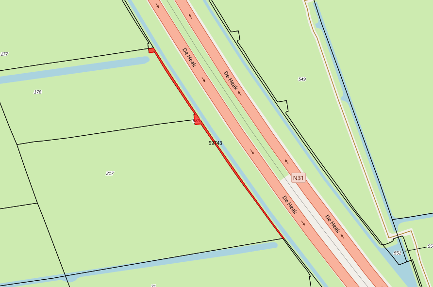 Bovenaanzicht van de aangeboden percelen.