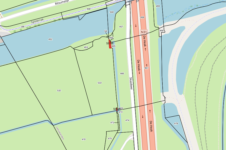 Bovenaanzicht van de aangeboden percelen.