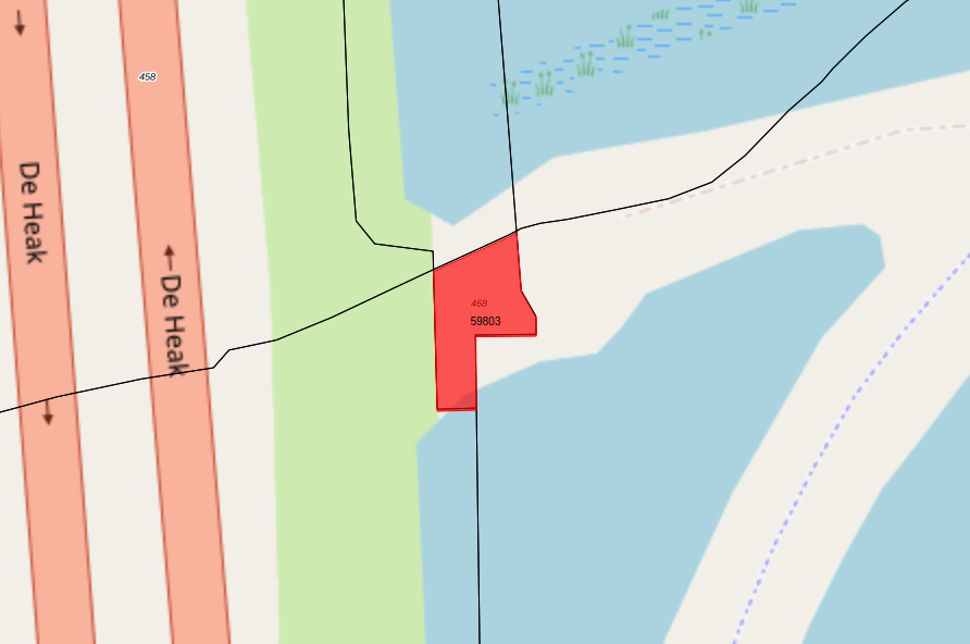 Bovenaanzicht van het aangeboden perceel.