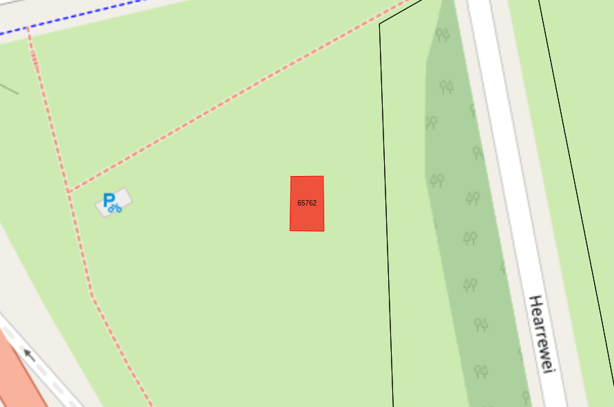 Bovenaanzicht van het aangeboden perceel.