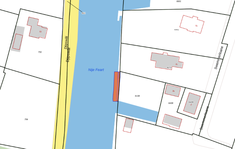 Bovenaanzicht van het aangeboden perceel.