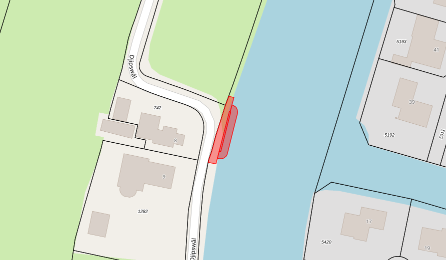 Bovenaanzicht van het aangeboden perceel.