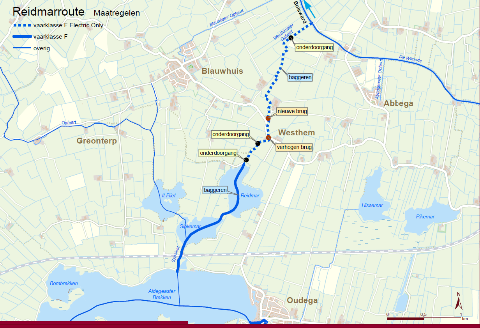 Een routekaart van de Reidmarroute