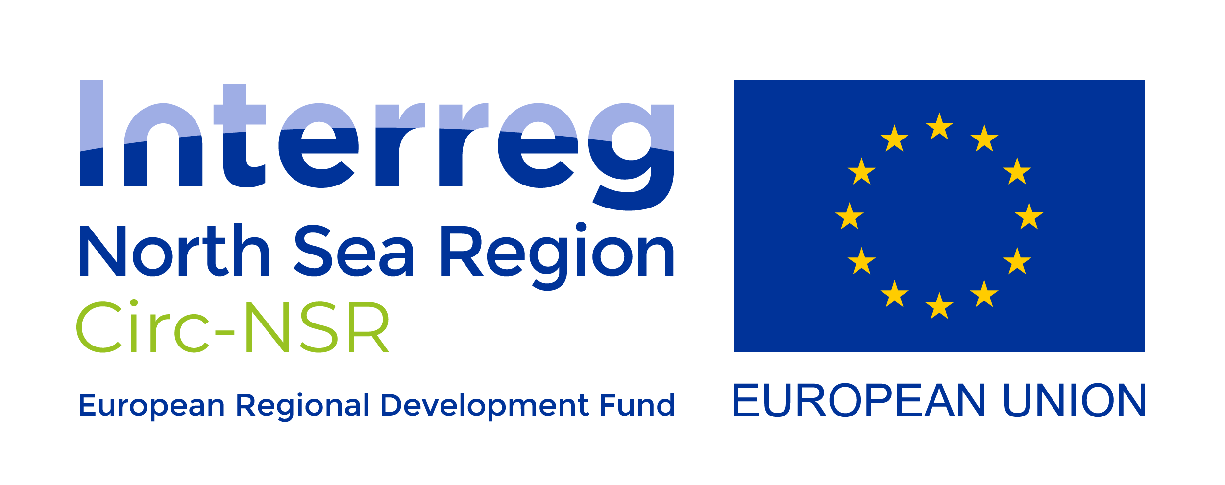 Logo waar de europese vlag op staat en Circ-NSR