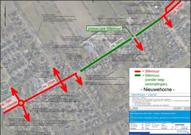 Overzichtskaart waar op aangegeven staat waar de 30 kilometerzones komen.