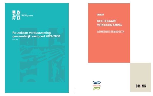 Twee voorkanten van verduurzaming routekaarten.