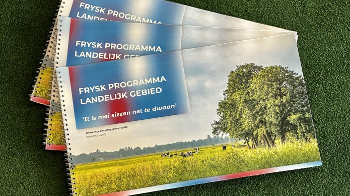 Drie exemplaren van het rapport Frysk Programma Landelijk Gebied