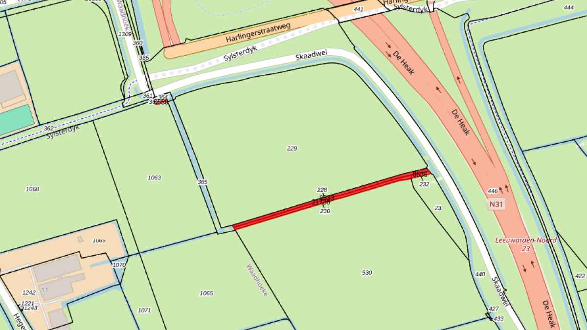 5935 inbreng vier percelen nabij De Haak om Leeuwarden