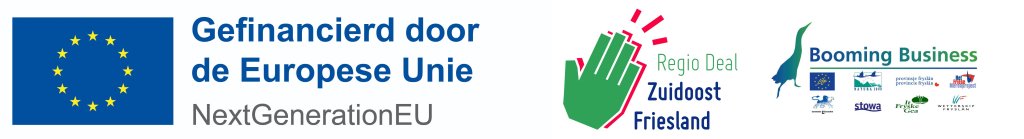 De drie logo's van de samenwerkende partijen.