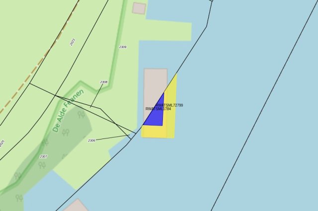 Schematisch bovenaanzicht van het perceel