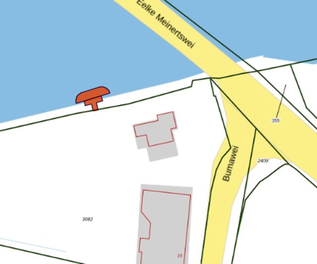 Schematisch bovenaanzicht van het perceel