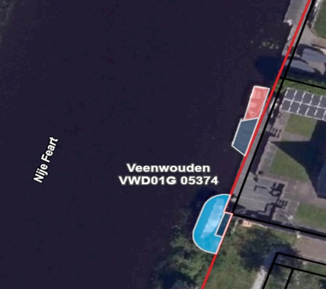 Bovenaanzicht van het perceel