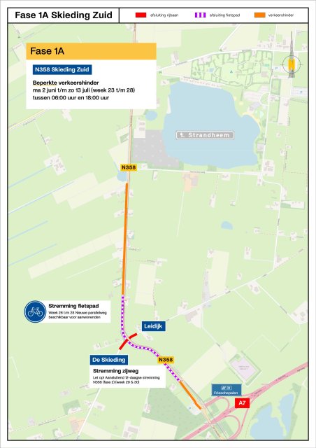 Een kaart waar Fase 1a op aangegeven wordt.