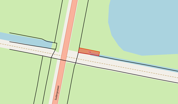 Schematisch bovenaanzicht van het perceel
