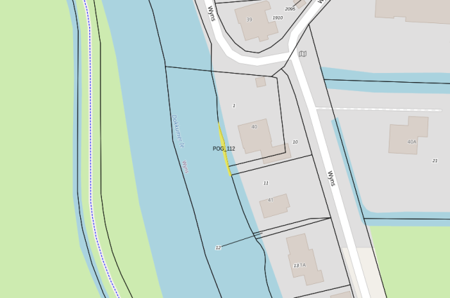 Schematisch bovenaanzicht van het perceel