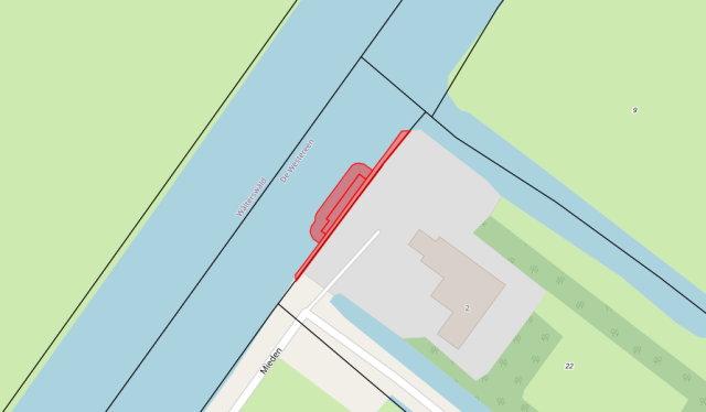 Schematisch bovenaanzicht van het perceel