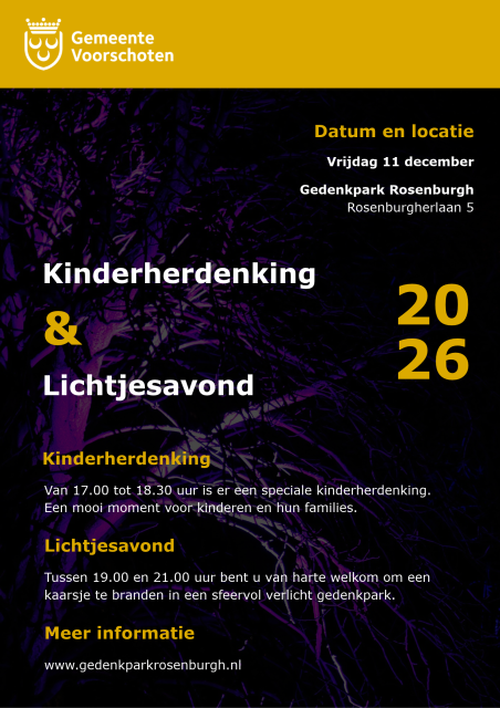 Poster voor Lichtjesavond en Kinderherdenking 2026.