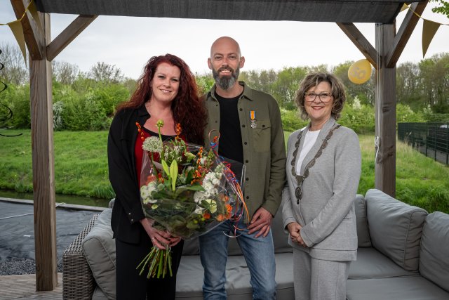 Burgemeester met Dennis Notenboom en zijn partner Petra