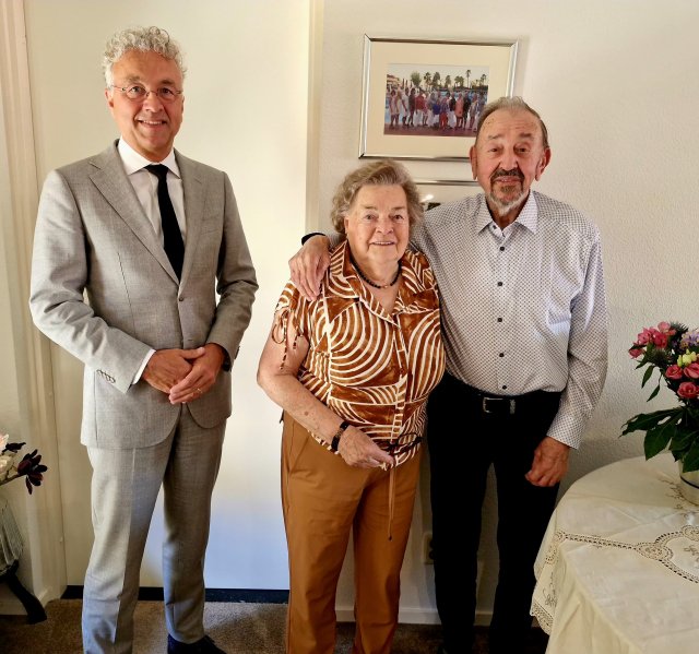 Persfoto 65-jarig huwelijk echtpaar Spuij-Jordaan uit Middelharnis