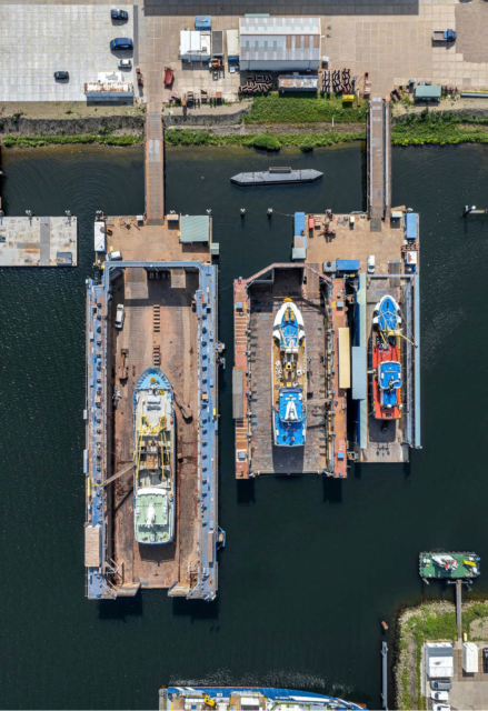 Dronefoto van stukje maritiem cluster