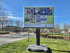 Verkiezingsbord in Middelharnis