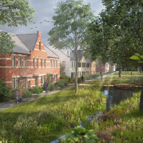 impressietekening van de wijk de groene vaart