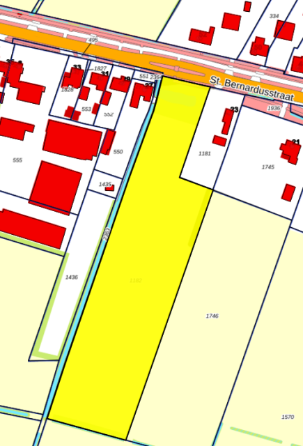 perceel landbouwgrond, HVN00 H 1182 Sint Bernardusstraat Hoeven