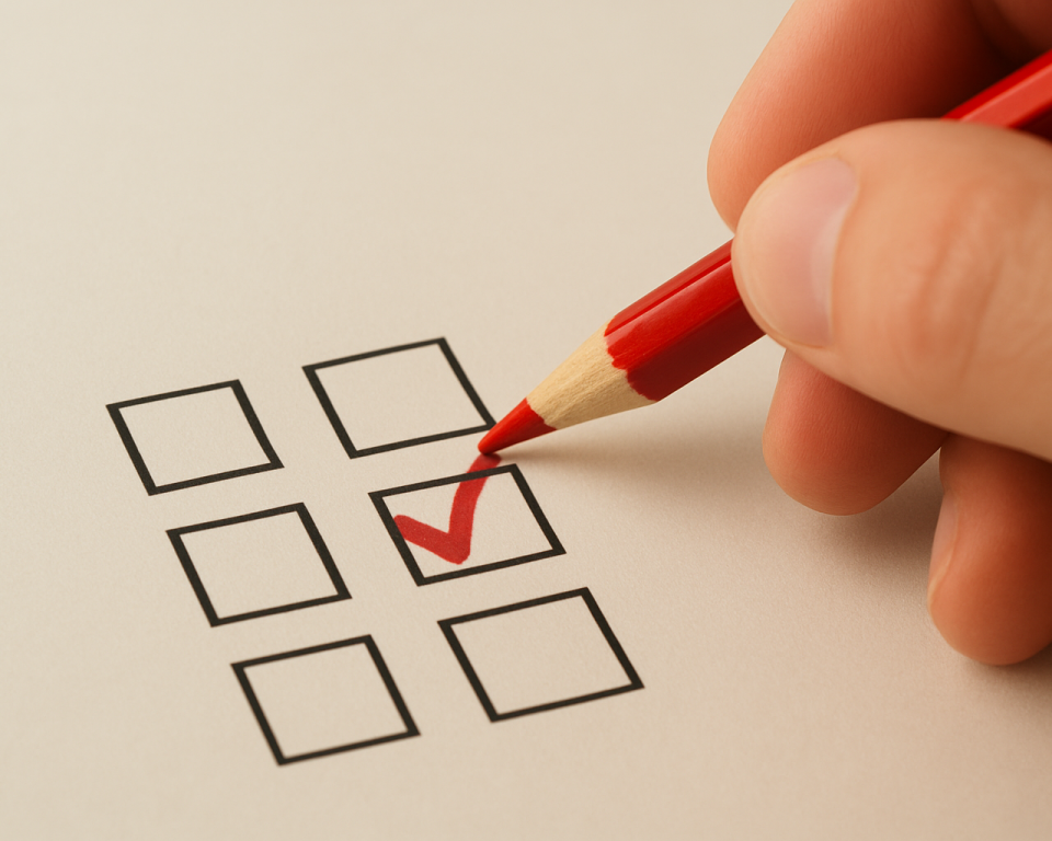 Afbeelding verkiezingen met rood potlood