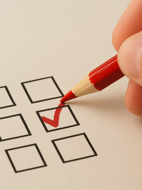 Afbeelding verkiezingen met rood potlood